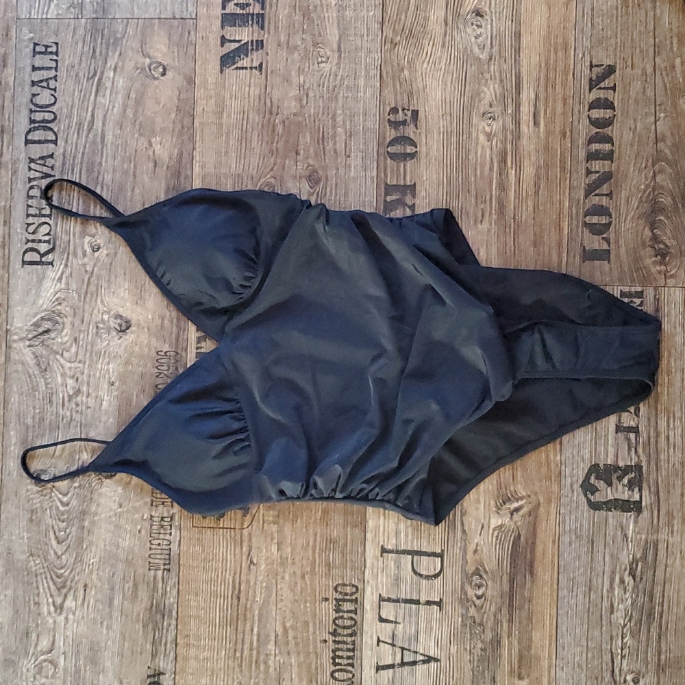 Shein, black, one piece, swimsuit, size large